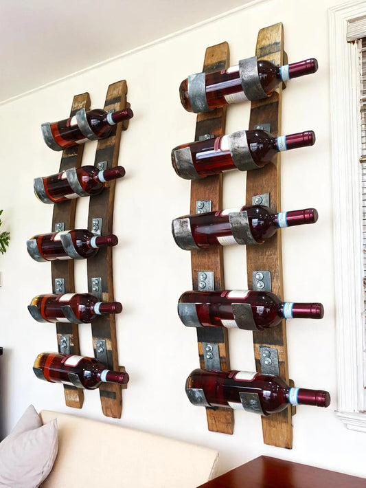 Wine Barrel Stave 5-Bottle Holder