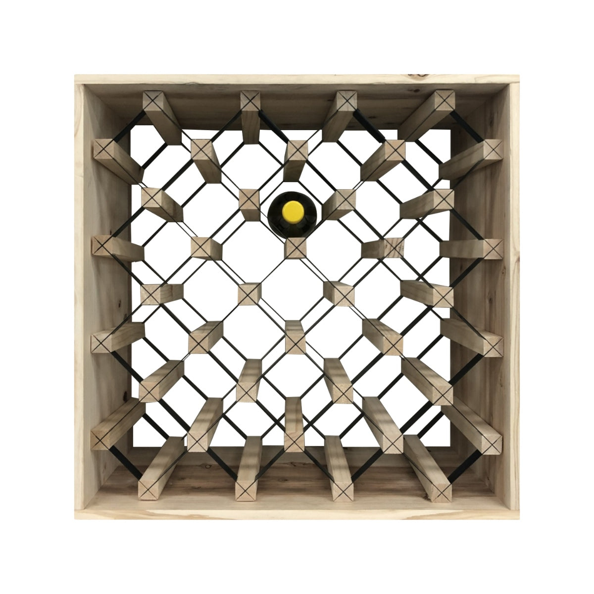 25 Bottle Diamond Cube Wine Rack – Modular Wine Storage Rack (18mm Thick Frame)