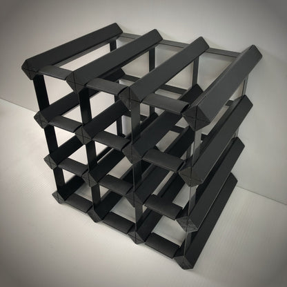 12 Bottle Timber Wine Rack – 3×3 Modular Wooden Wine Storage Rack