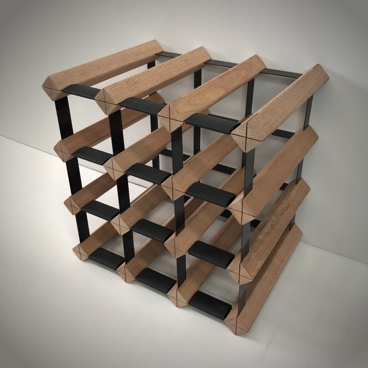 12 Bottle Timber Wine Rack – 3×3 Modular Wooden Wine Storage Rack