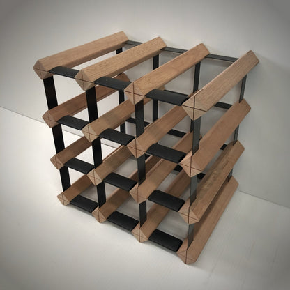 12 Bottle Timber Wine Rack – 3×3 Modular Wooden Wine Storage Rack