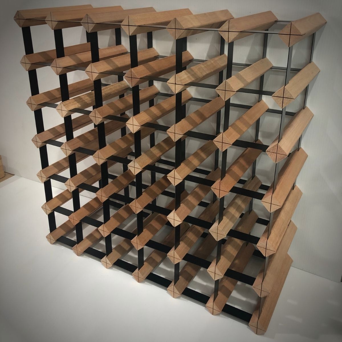 42 Bottle Timber Wine Rack – 6×6 Modular Wooden Wine Storage Rack