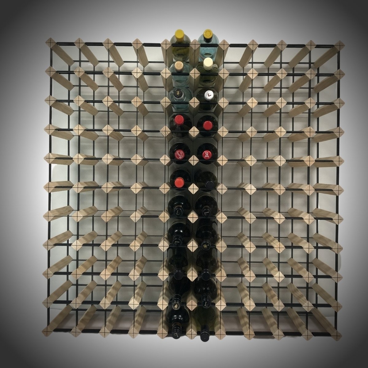 110 Bottle Timber Wine Rack – 10×10 Modular Wooden Wine Storage Rack