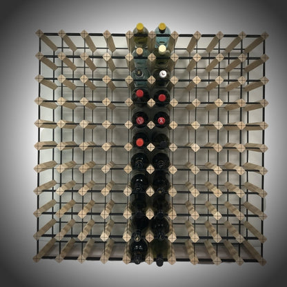 110 Bottle Timber Wine Rack – 10×10 Modular Wooden Wine Storage Rack