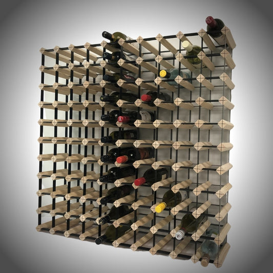 110 Bottle Timber Wine Rack – 10×10 Modular Wooden Wine Storage Rack