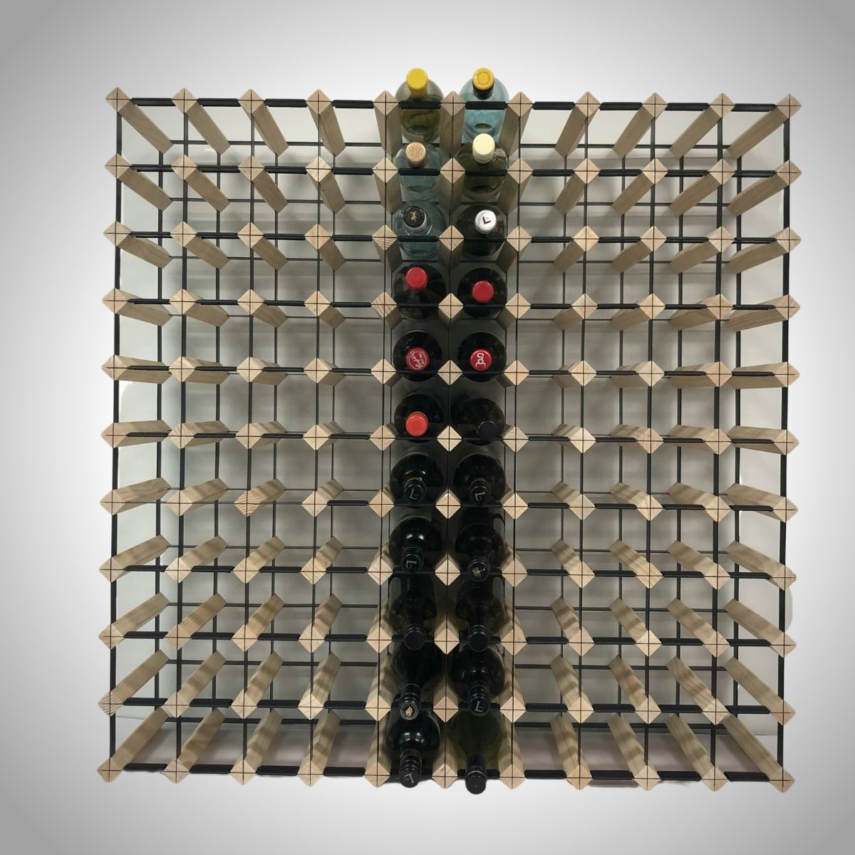 120 Bottle Timber Wine Rack – 10×11 Modular Wooden Wine Storage Rack