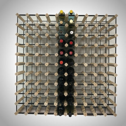 120 Bottle Timber Wine Rack – 10×11 Modular Wooden Wine Storage Rack