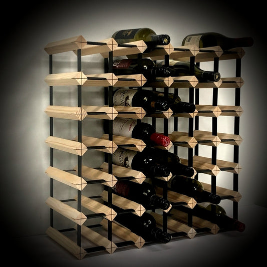 42 Bottle Timber Wine Rack – 6×6 Modular Wooden Wine Storage Rack