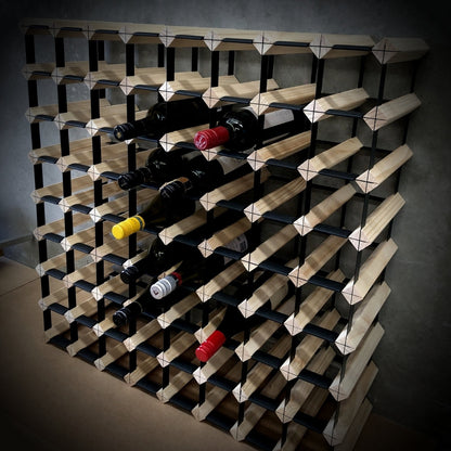 72 Bottle Timber Wine Rack – 8×8 Modular Wooden Wine Storage Rack