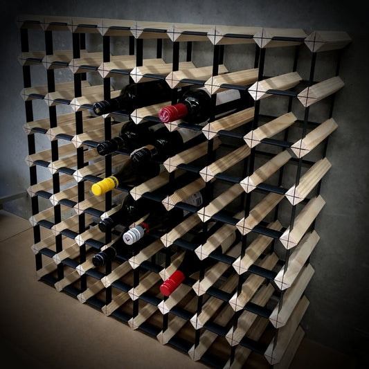 72 Bottle Timber Wine Rack – 8×8 Modular Wooden Wine Storage Rack