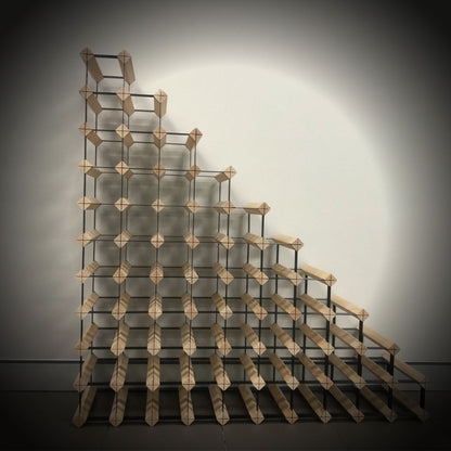 Sloped Timber Wine Rack – Angled Wooden Wine Display Rack