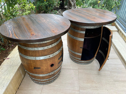 Double Oak Barrel Pub Table Set