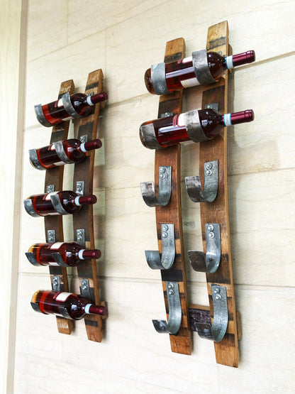 Whiskey & Wine Barrel Bar Set with Wine Rack
