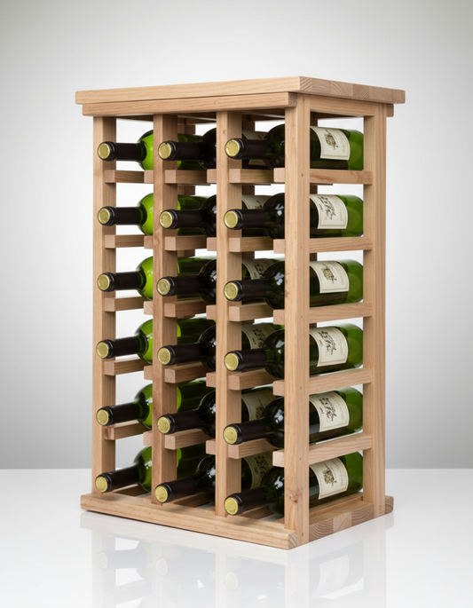 Wine Rack for Small Spaces with Tabletop Tasting Area and Display Fully Assembled