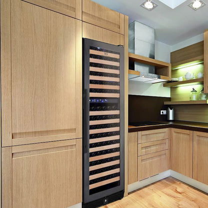 KingsBottle Tall Large Wine Refrigerator – Upright Wine Cooler with Glass Door & Stainless Steel Trim