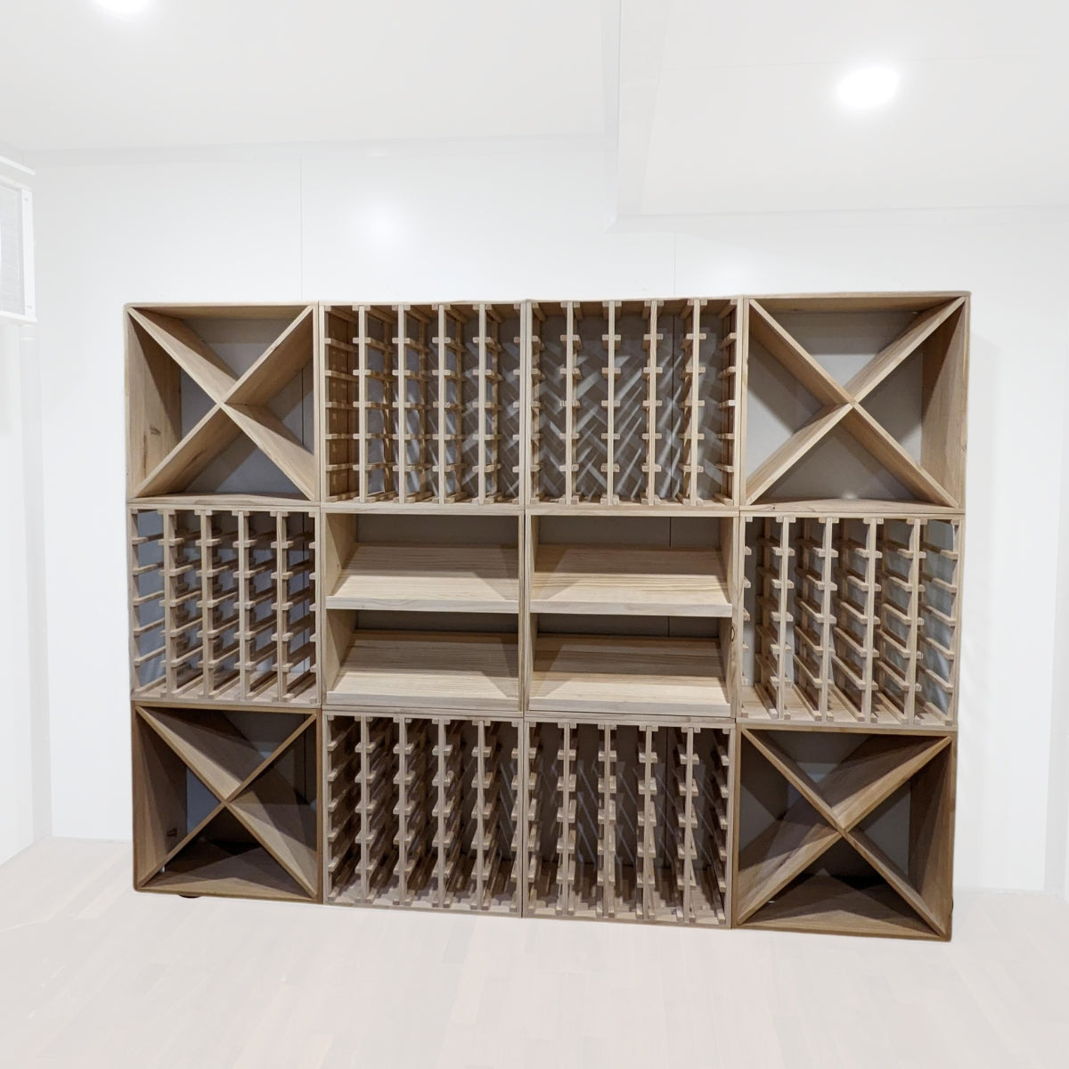 14 Bottle Display Wine Cube – Modular Wine Rack with 18mm Thick Frame