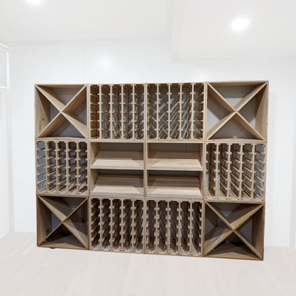30 Bottle Lattice Wine Cube – Modular Wine Rack with 18mm Thick Frame
