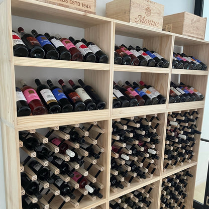 7 Bottle Display Wine Cube – Modular Wine Rack with 18mm Thick Frame