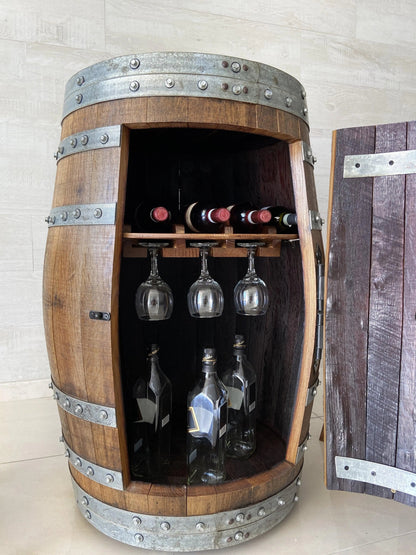 Luxury Wine Barrel Bar Set with Pub Table & Wine Barrel Bar Stools