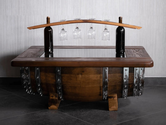 Dark Oak Whiskey Barrel Coffee Table