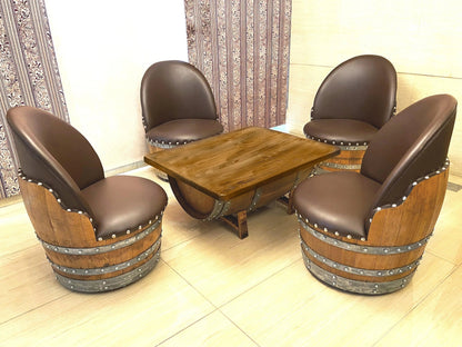 Dark Oak Whiskey Barrel Coffee Table